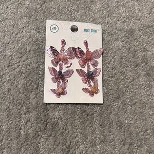 Pink Butterfly Earrings